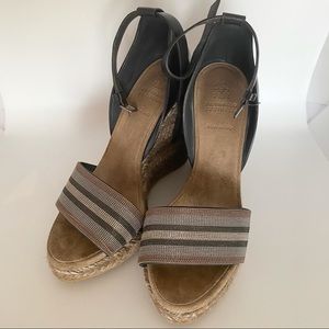 ⭐️⭐️⭐️Brunello Cucinelli Leather espadrille wedges